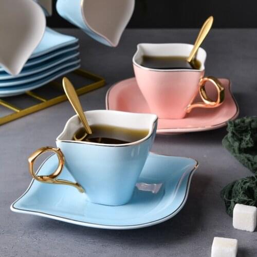Creative Coffee Cup And Saucer Set European Ceramic Teacup Porcelain Afternoon Tea Party Home Drinkware Decoration