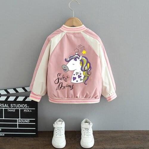 Girls spring and autumn jacket 2021 new childrens baseball uniform jacket fashion girl jacket spring and autumn foreign style b