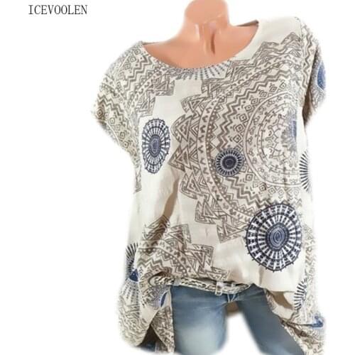 Fashion casual large size short-sleeved shirt summer ladies shirt shirt women