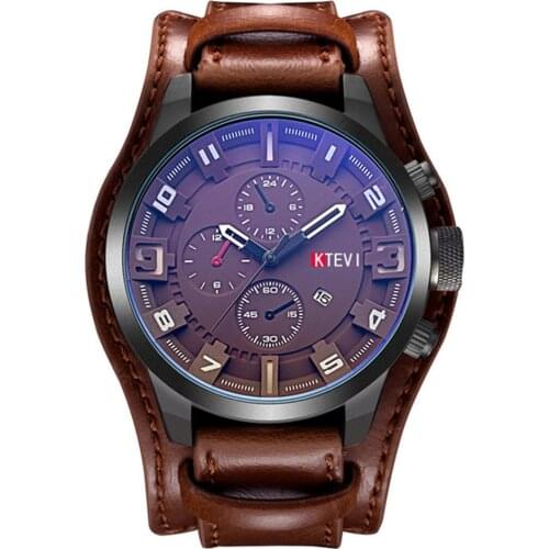 Mens Casual Business Quartz Watch Leather Wristband Pointer Table Mens Watch Wholesale Sports Watch Male Big Dial