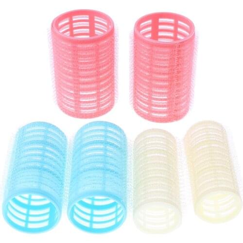 Set of 6 Wire Mesh Self Grip Holding Hair Rollers Pro Salon Hairdressing Curlers