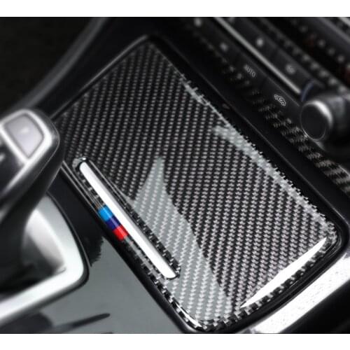 Carbon Fiber Sticker Car Ash Tray Storage Box Panel Cover Ashtray Car Decal For BMW F10 2011- Auto Accessories 1pcs