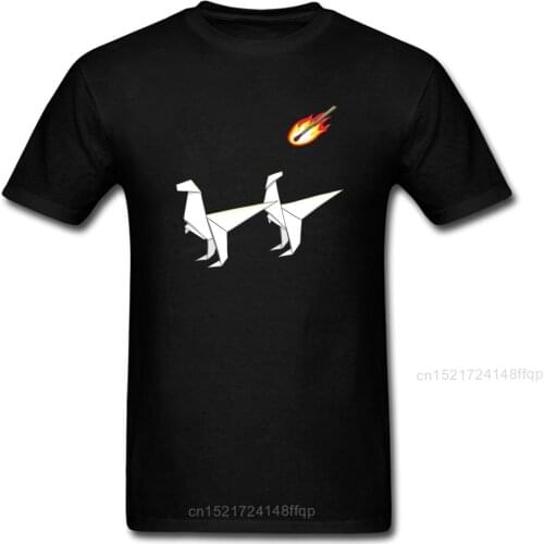 Desktop Extinction T-shirt Novelty Men T Shirt Dinosaur Origami Tshirt Jurassic Lover Clothing Match Tee Black Tops Funny