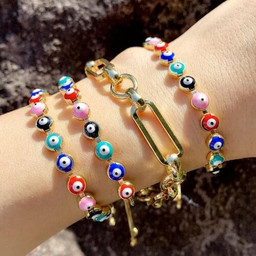 New Accessories Bohemian Color Retro Devils Eye Ladies Adjustable Bracelets