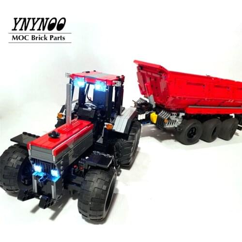 NEW High-Tech MOC-8830 Self Dumping Trailer Building Block Compatible with Tractor 42054 Assembly Toy Boy Birthday gifts