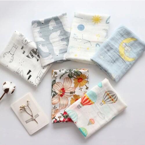 Baby Blankets For Newborns Soft Organic Cotton Baby Soothing Towel Multi Use Muslin Feeding Burp Cloth Scarf Baby Stuff 60x60cm