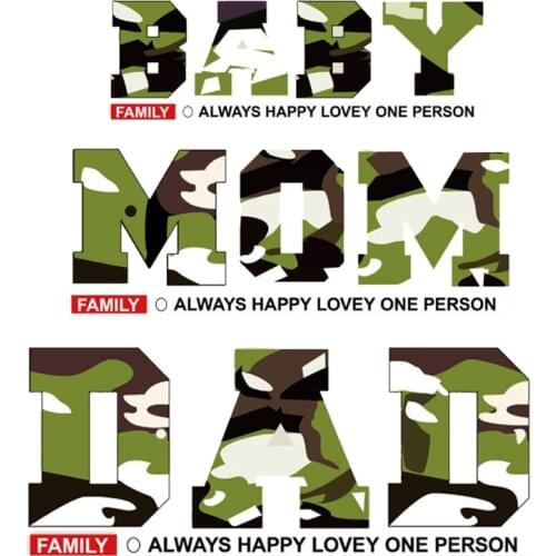 Camouflage parent-child badges Iron On Transfer For clothes Patches For Clothing Stripes Transfer Vinyl Stickers on clothing