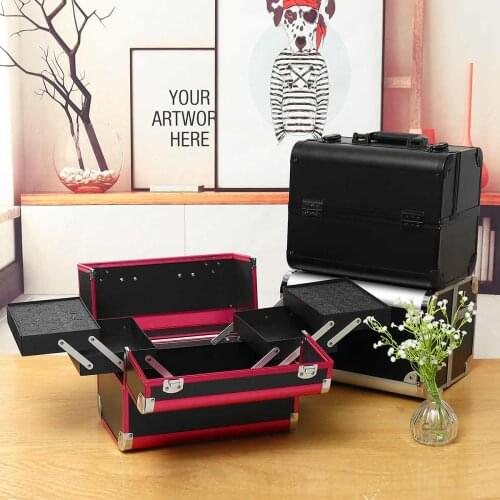 Portable Professional Cosmetic Bag Suitcases For Cosmetics Large Capacity Women Travel Makeup Bags Box Manicure Cosmetology Case