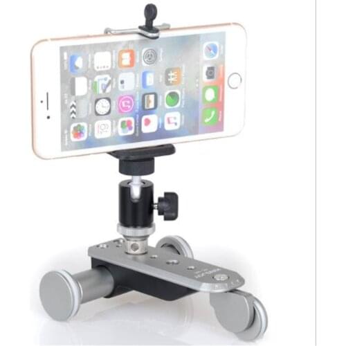 PPL-06S 5 Speed Mode Adjustable Motorized Electric Track Slider Dolly Car 3-Wheel Video Pulley Rolling Skater Tripod Head