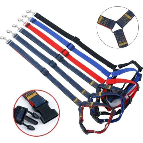 Dual Purpose Pet Seat Belts Adjustable Lead Leash Denim Nylon Vehicle-borne Traction Rope Safe Dog Car Seat Tether Safety Clasp