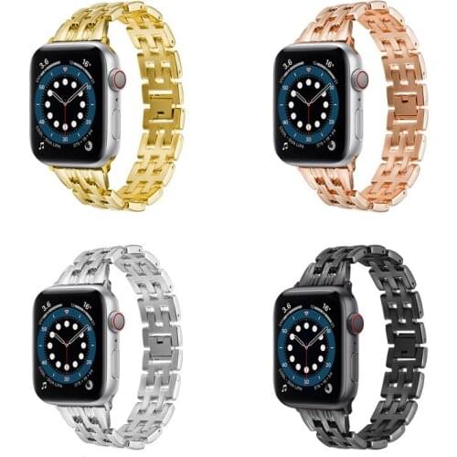 Luxury Bling Shiny Wrist Strap for Apple Watch Series 6 5 4 3 2 1 SE Alloy Bracelet Band