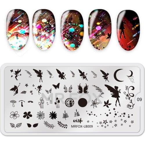 Nail Stamping Plate Rectangle Flying Angel Animal World Series Nail Art Image Plate Rectangle Stencil for Nails