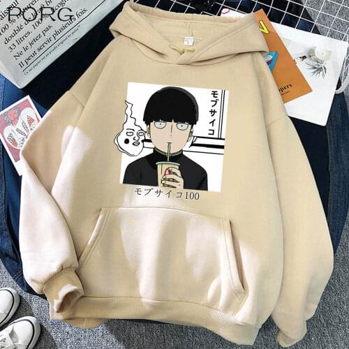 Harajuku Mob Psycho 100 Funny Anime Hoodies Streetwear Casual Sweatshirts