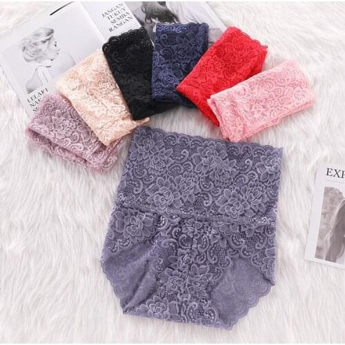 Hot style sexy lace ladies briefs comfortable version appeal big size XXXL increase pure cotton file briefs