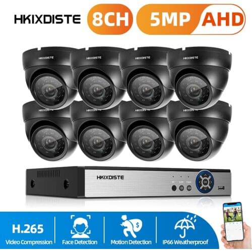 Ultra HD AHD H.265 8CH 5MP DVR Kit 5.0MP Security Cameras System 5MP Day Night Vision Dome Camera CCTV Home Security 4MP 2MP