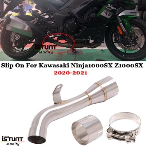 For Kawasaki Ninja1000SX Z1000SX 2020 2021 Motorcycle Exhaust Modified Stainless Steel Middle Link Pipe Catalyst Delete Pipe