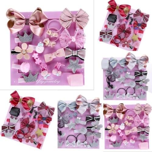 PUDCOCO Toddler Kids Infant Hairpin Elastic Rubber Band Baby Girl 18Pcs Cartoon animal motifs Hair Clip Set Headwear Hot