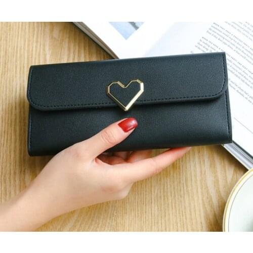 Women Wallets Purses Love Heart Wallets For Ladies Girl Money Pocket Card Holder Female Wallets Phone Clutch Bag
