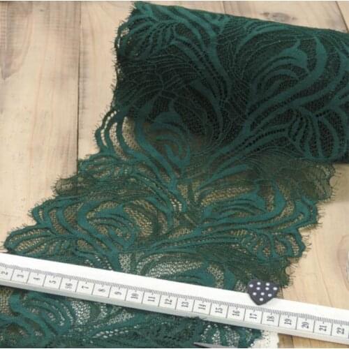 1 Meter Embroidered Lace Accessories Ribbon Tape Deep Green DIY Materials Apparel Sewing Decoration African Lace Fabric 18cm