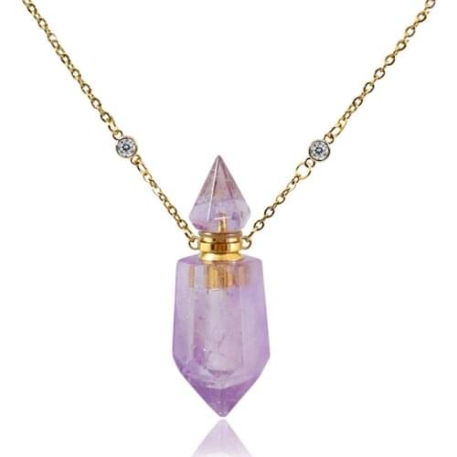 1PC Natural Gems stone Necklace for Ashes Hair Pendant Fillable Jewelry Cremation Jewery Memorial Jewelry Urn Jewelry