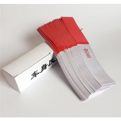 10PCS 5*30cm Car Reflective Stickers Warning Strip Reflective Truck Auto supplies Night Driving Safety Secure Red White Sticker