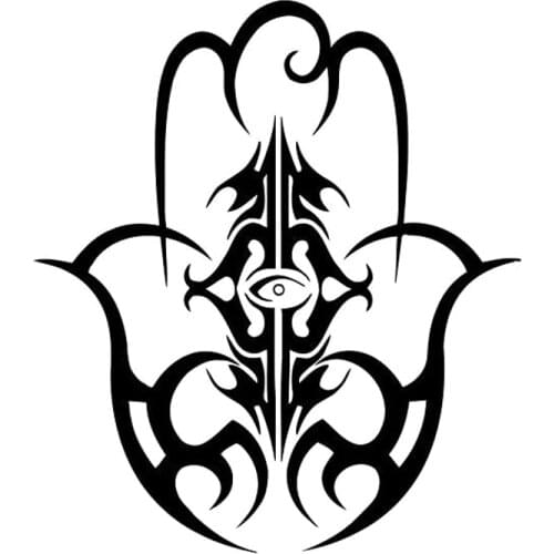 13.2cm*15cm Hamsa Indian Car Styling Decor Vinyl Car Sticker Black/Silver S3-6262