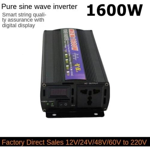 1600W Pure Sine Inverter 12V / 24V / 48V / 60V Home Inverter Power Converter Solar Inverter Portable Car Power Inverter