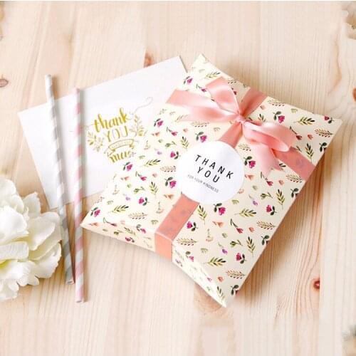 18.5x13.5x3.5cm Wedding Birthday Gift Gift Box Japanese and Korean Forest Plant Department Small Fresh Floral Candy Pillow Box