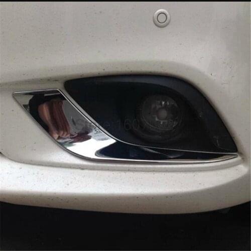 For Mazda 6 Atenza Sedan 2014 2015 ABS Chromed Front Bottom head Fog light Lamp Cover Garnish Trims Car Mouldings 2pcs