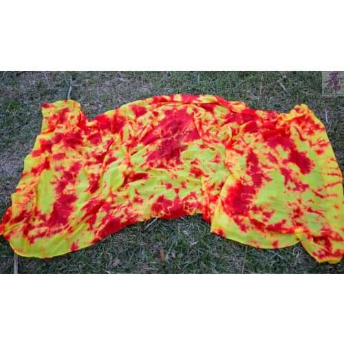 2016 high quality cheap dance veils womens sexy 100% silk belly dance veil wholesale red + yellow mix