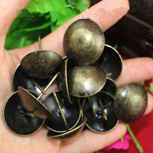 Bronze Iron Upholstery Nail Antique Jewelry Case Box Sofa Decorative Tack Stud Pushpin Decorative Furniture Nails,25*25mm,50Pcs