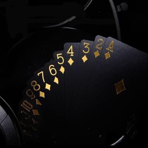 55pcs Poker Cards Creative Gold Plastic PVC Poker Waterproof Magic Playing Cards Table Game Party Favors Cool Magic Props