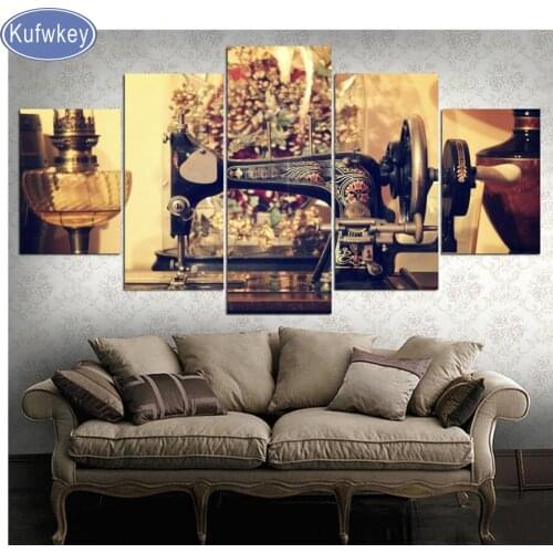 5d diamond painting"Old fashioned sewing machine"full square 3d cross stitch,5pcs diamond embroidery sale mosaic home Decoration