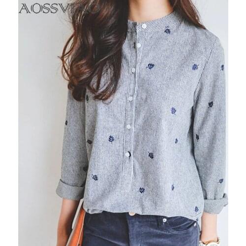 Блузки с вышивкой AOSSVIAO China At AliExpress