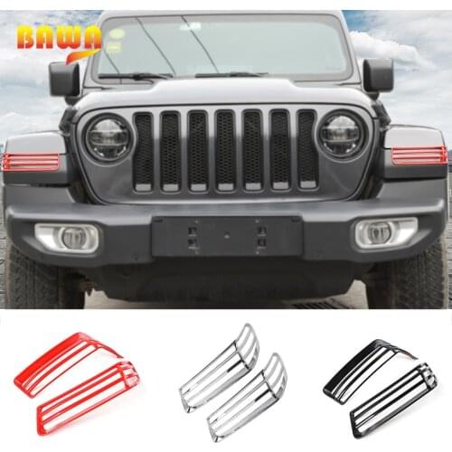 BAWA Car Stickers for Jeep Wrangler JL 2018 Wheel Eyebrow Light Cover Lamp Stickers Accessories for Jeep Wrangler jl
