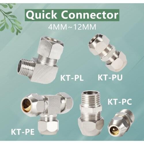 Hose Tube 1/8''/ 1/4'' 3/8'' 1/2'' Male Thread Pneumatic Fast twist Fittings Quick Joint Coupler Connector OD 4/6/8/10/12mm