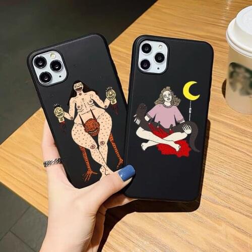 Polly Nor Painting Art black Soft Phone Case For iPhone SE 12mini 12pro 11pro Max 7 8 Plus XR Xs Max TPU Silicone cover