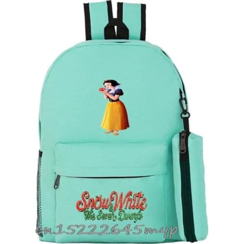 Disney princess Kindergarten School Bag 2pcs/Set with Pen Bag Children Cartoon Pattern Bookbag Kids Anime Backpack Gift