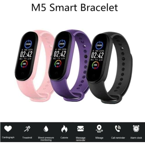 M5 Smart Band Fitness Tracker Pedometer Heart Rate Blood Pressure Monitor Bluetooth 5.0 Smartband Bracelets Men Women