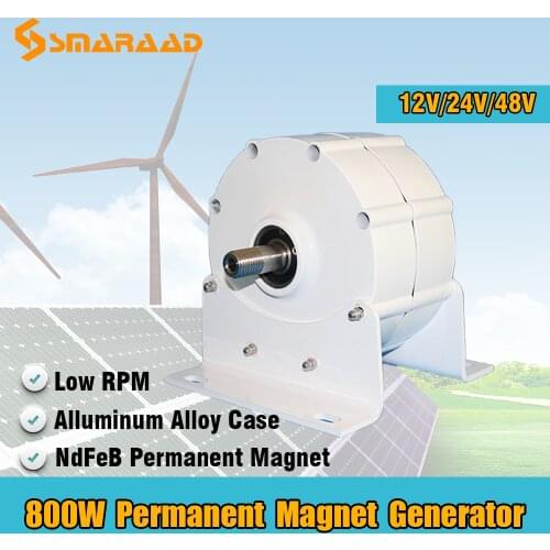 High Efficiency 500W 600W 800W 12V 24V 48V Gearless Permanent Magnet Generator AC Alternators Use Wind Turbine Water Turbine