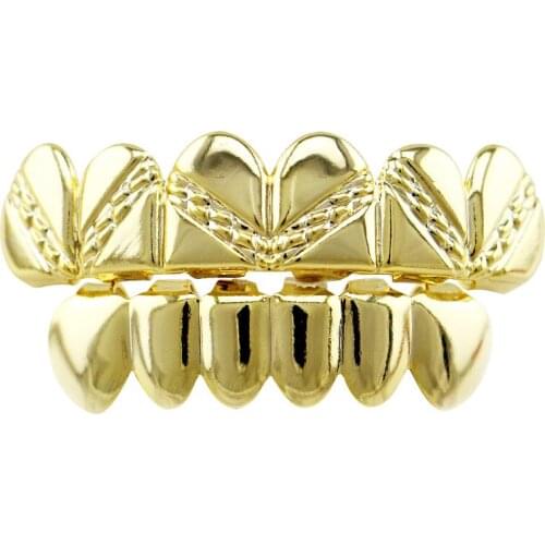 Hip Hop Tooth Grillz Set Fake Tooth Cap Top & Bottom Grill for Halloween Jewelry Gifts Bling Custom Teeth Body Jewelry American