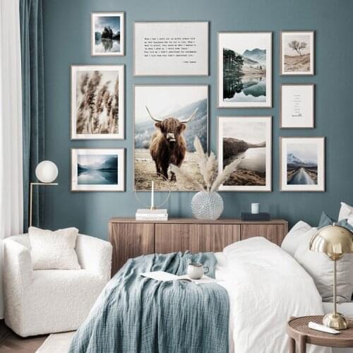 Adventurer Gallery Wall Blue Interior Nature Posters Landscape Canvas Painting Print Wall Art Picture For Living Room Home Decor