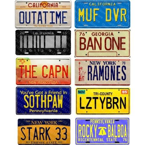 Classic Film Licenses Plate Movie Metal Sign Decor Plaque Shabby Metal Sign Vintage ManCave Bar Pub Club Home Wall Art Decor