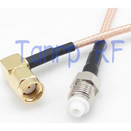 15CM Pigtail coaxial jumper cable RG316 cord 6inch RP SMA male plug right angle to FME female jack RF adapter connector