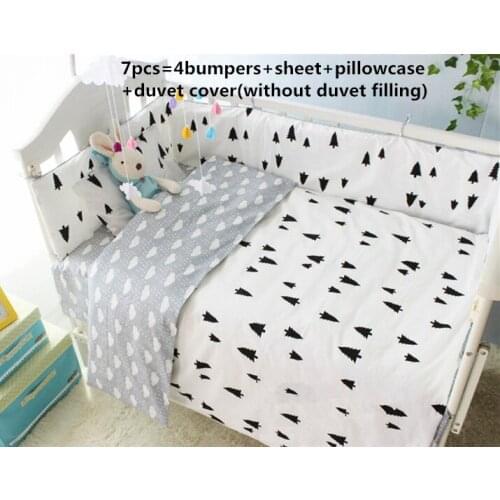 6/7PCS baby Bedding Sets Baby Crib Sheet With 100% Cotton cama infantil , 120*60/120*70cm