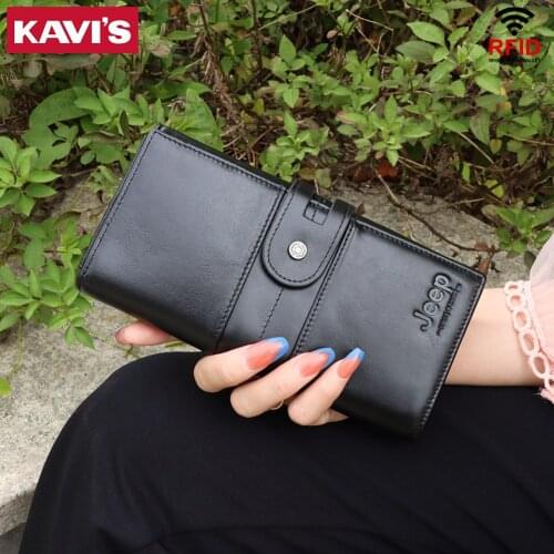 HOT Genuine Leather Wallet Women Card Holder Walets for Women Long Style Coin Purse Lady Female Portomonee Clutch Cell Phone Bag