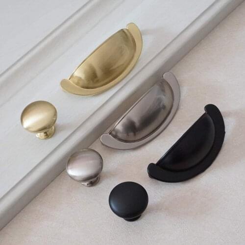 Zinc Alloy Furniture Handles Black Knobs for Cabinet and Drawers Gold Wardrobe Closet Pulls Handle Kitchen Cupboard Handle