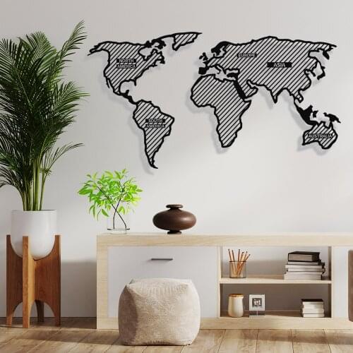 MIGNATIS Striped 29international Written Metal Wall Decor - Kitchen with World Map Wall Decor, Office, wall Decorations for Living Room