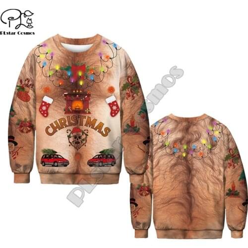 Men Women Christmas Cosplay Funny muscle Print 3D Hoodies Santa Claus couples Sweatshirts tshirt zipper coat Harajuku pullover