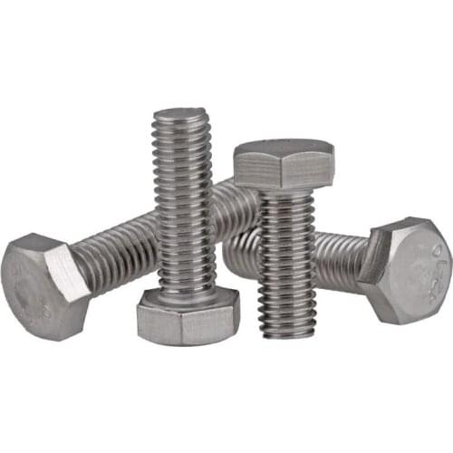 50pcs Stainless steel outer hexagon bolt All teeth screw M4*25/30-50 mm